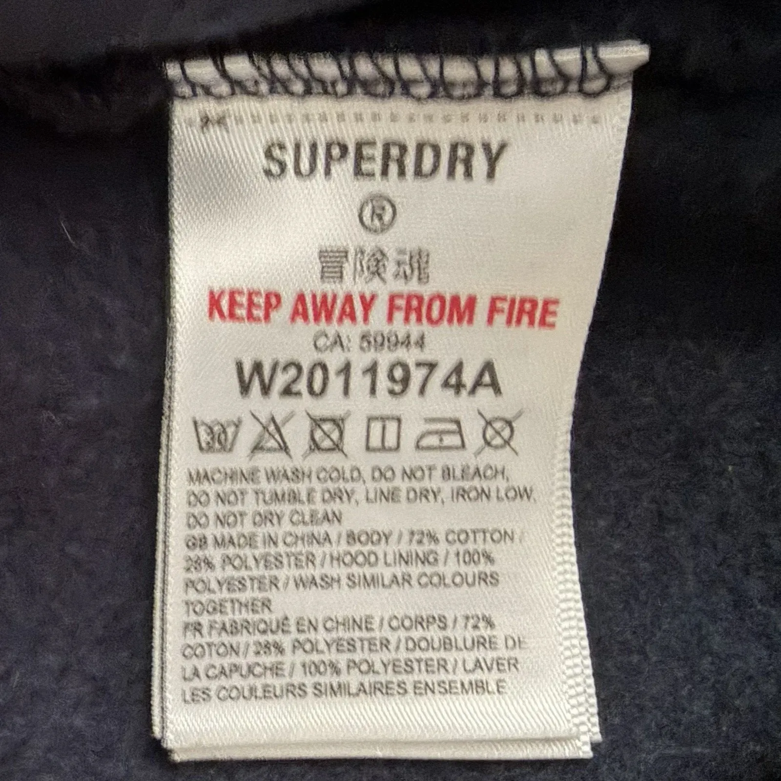 Superdry Luxe Metallic Logo Nautical Navy Hoodie Womens Sweatshirt - Image 7