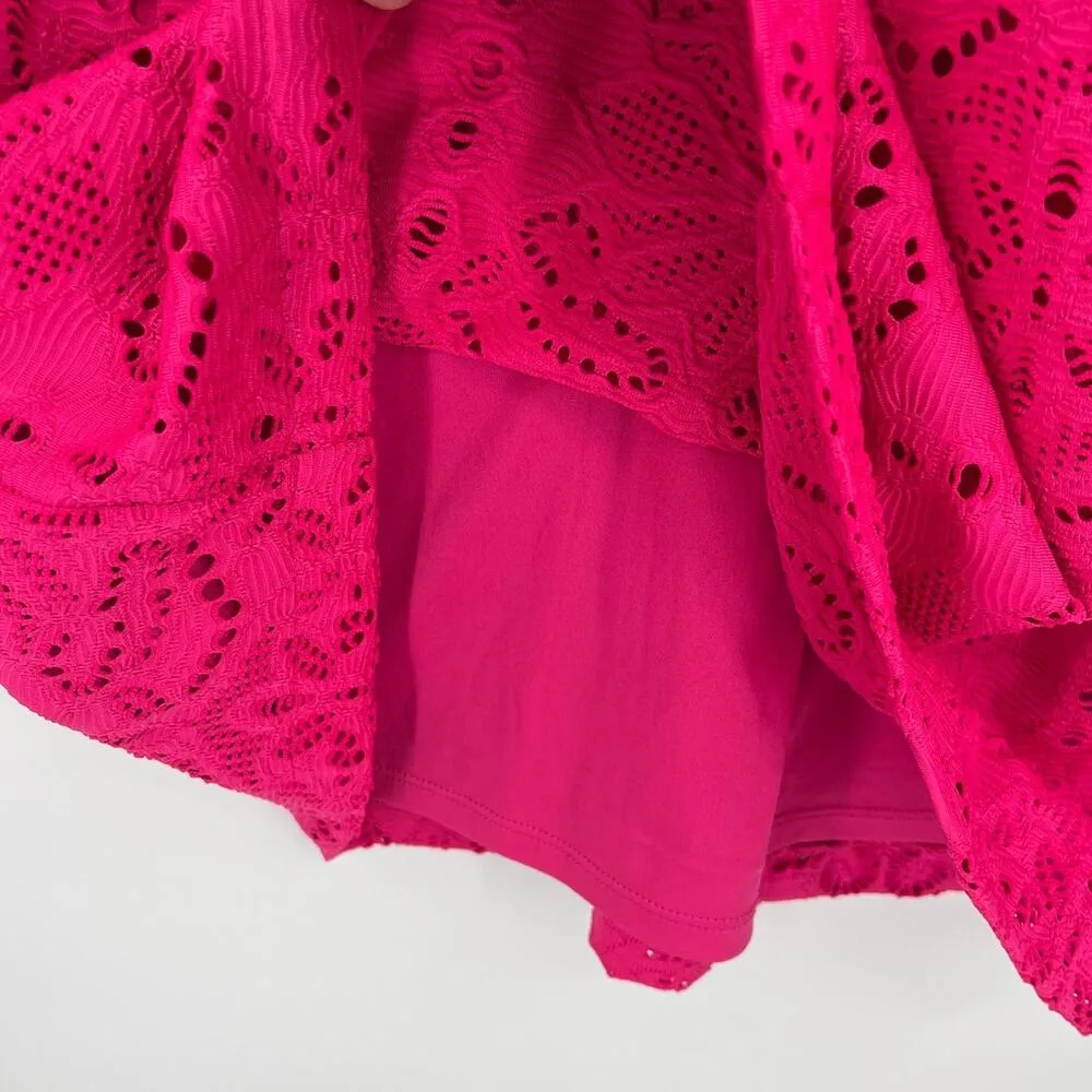 Chico's Lace Sheath Dress Sz 16 Hot Pink Wedding Party Feminine Bold Cocktail - Image 5