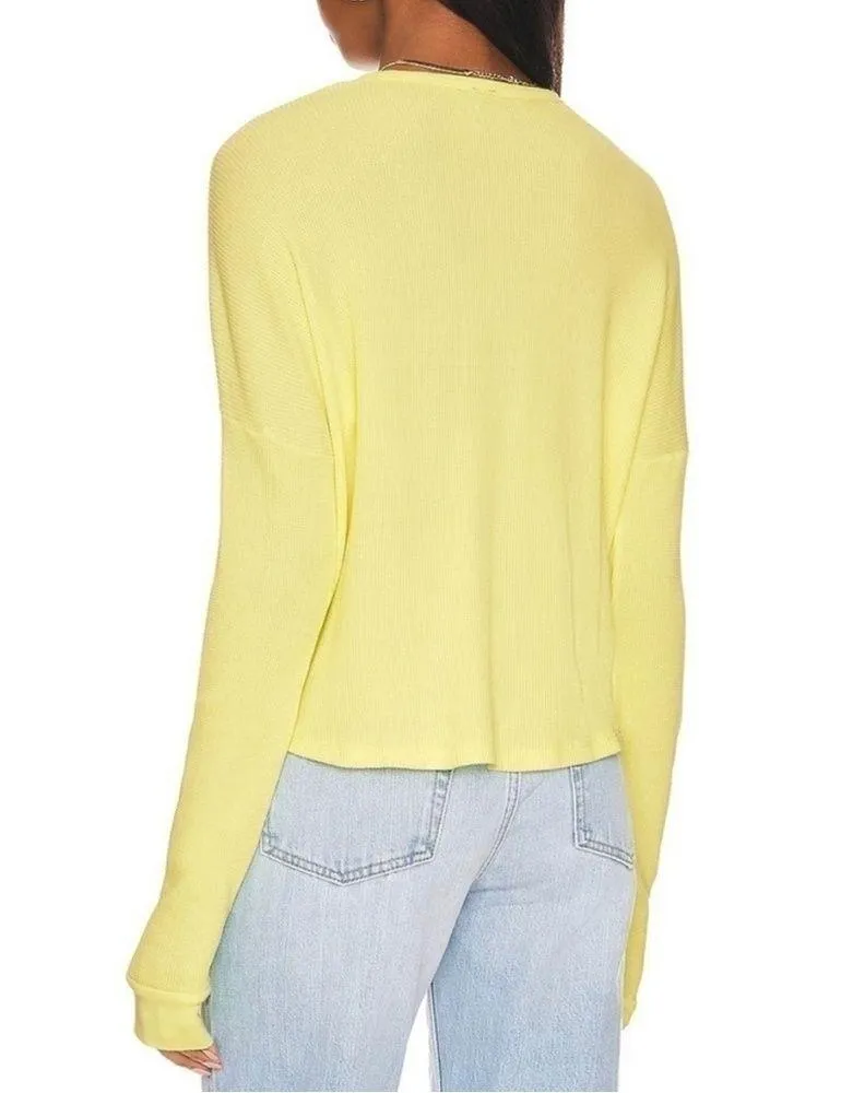 NWT bobi drop shoulder Henley long sleeve tee: M - Image 4