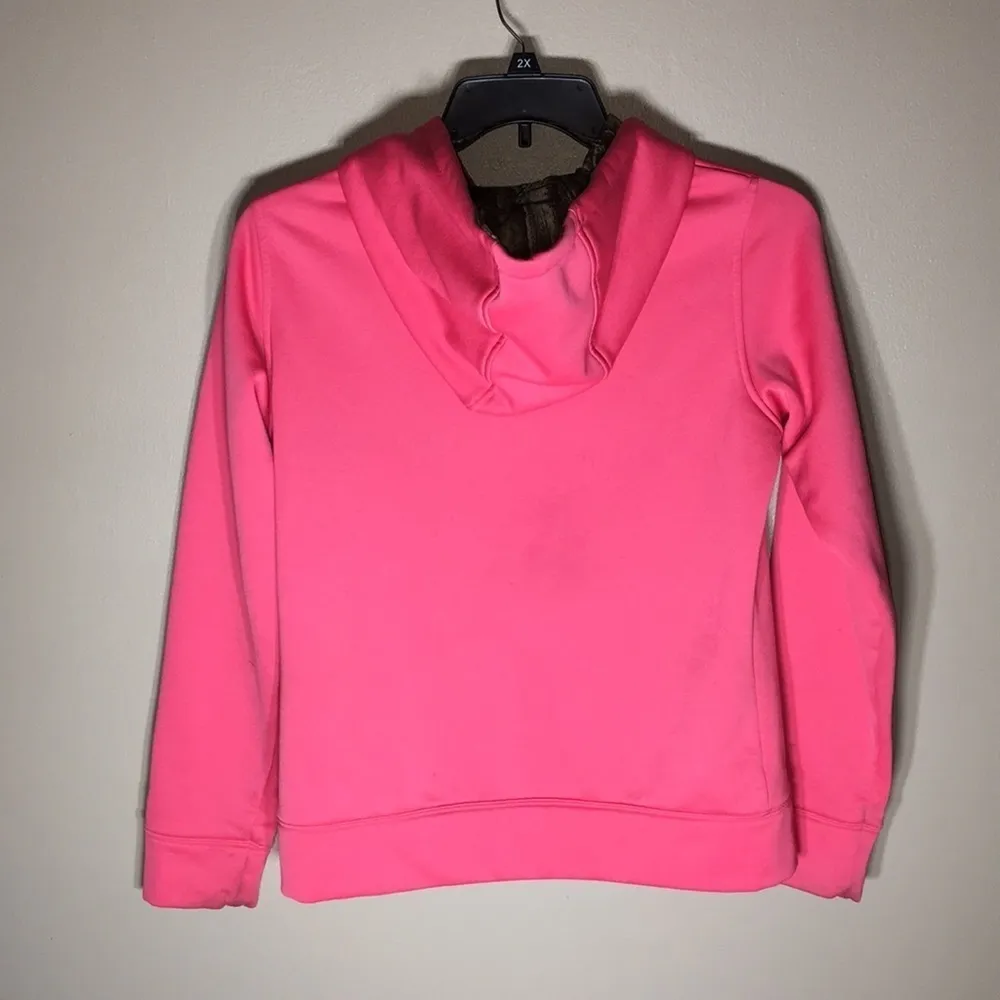 Under Armour pink camo hoodie size medium hunting sweatshirt outdoor top active‌ - Image 6