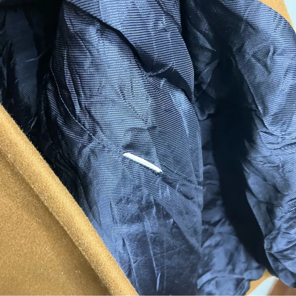 Zara Basics camel colored wool blend midi coat one snap size‎ XS - Image 4