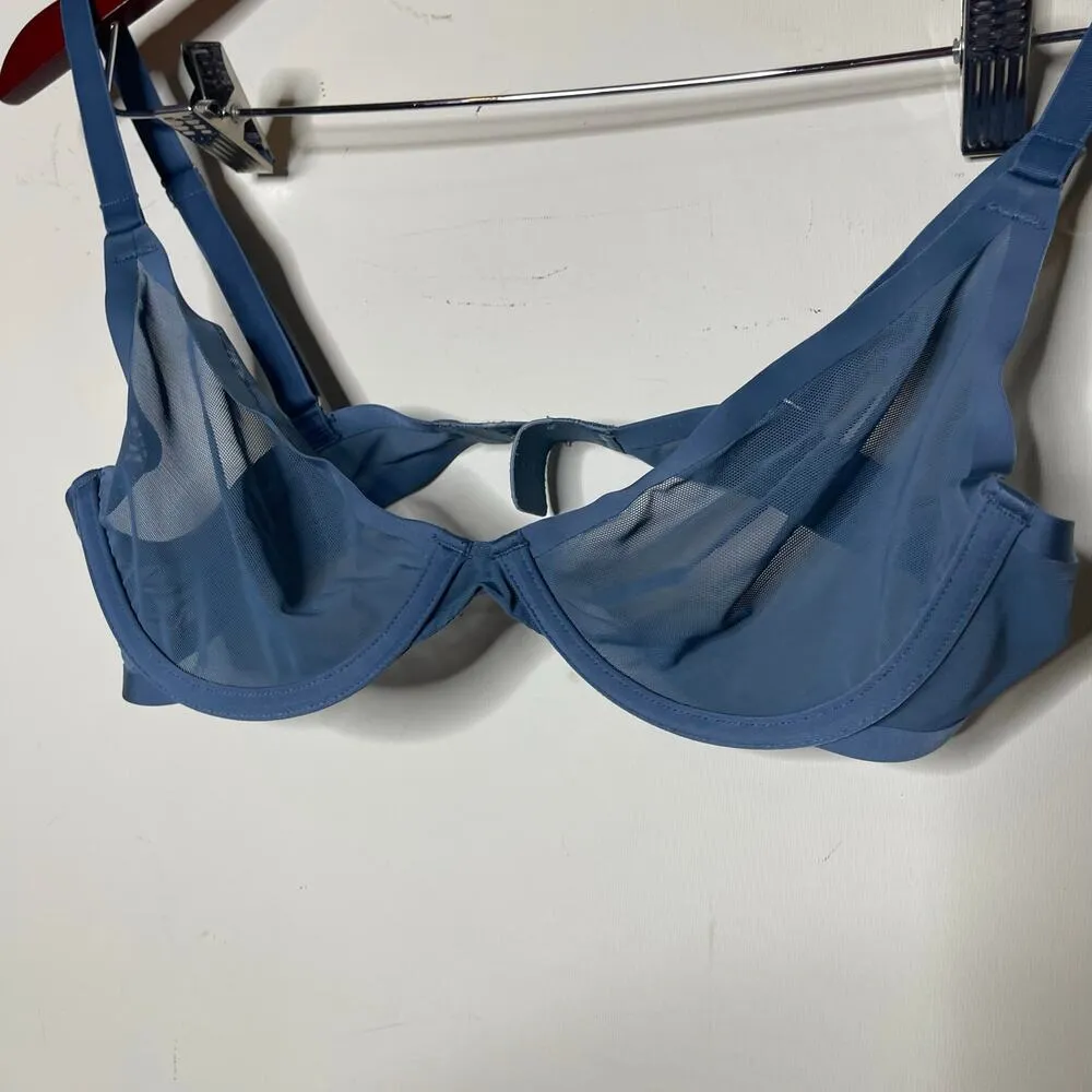 CUUP the plunge bluish grey bra 34 B Blue Size undefined - Image 5