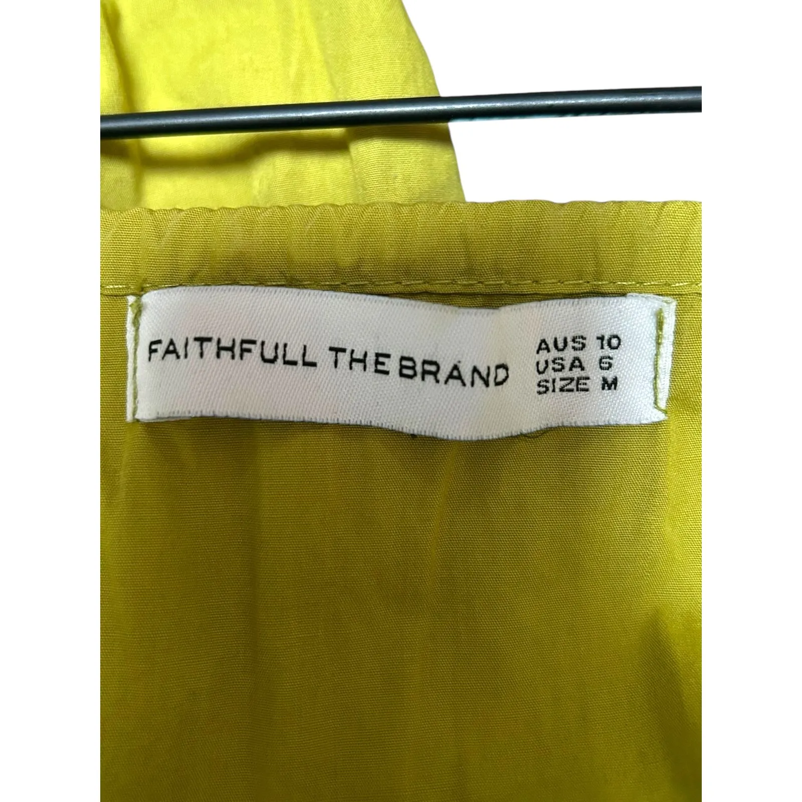 Faithfull The Brand Anthropologie Olive Green Milkmaid Peplum Smocked Top Medium - Image 5