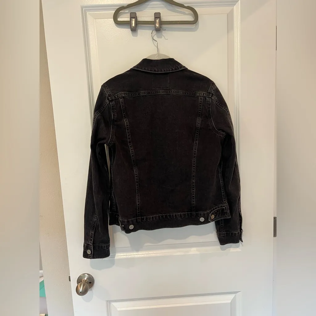 Lucky Brand Black Washed Dark Denim Jacket - Image 16