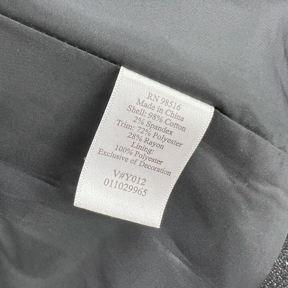 Coldwater Creek Jacket Black Open Front Beading Embroidery Statement Size 10 - Image 5