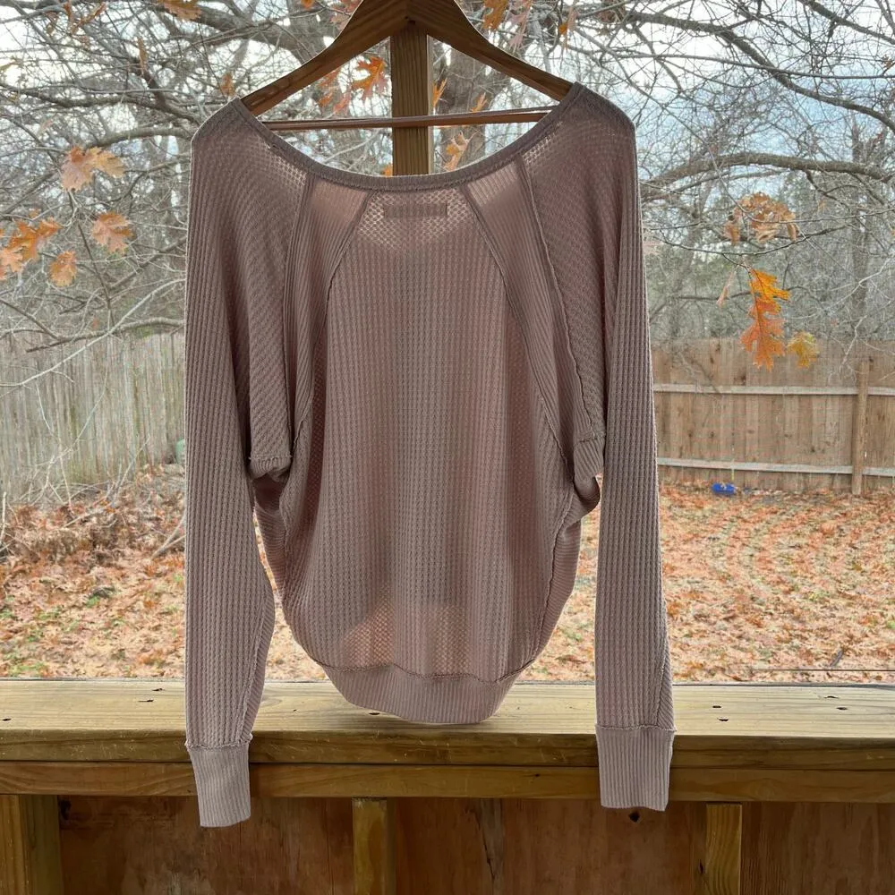Free People We The Free Santa Clara Thermal Top Tan Size XS - Image 4