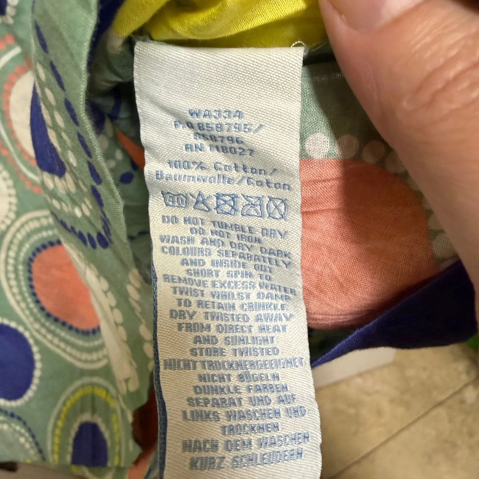 Boden Women's Tunic Top 3/4 Sleeve Green Circle Print V Neck UK 12 US 8 - Image 6