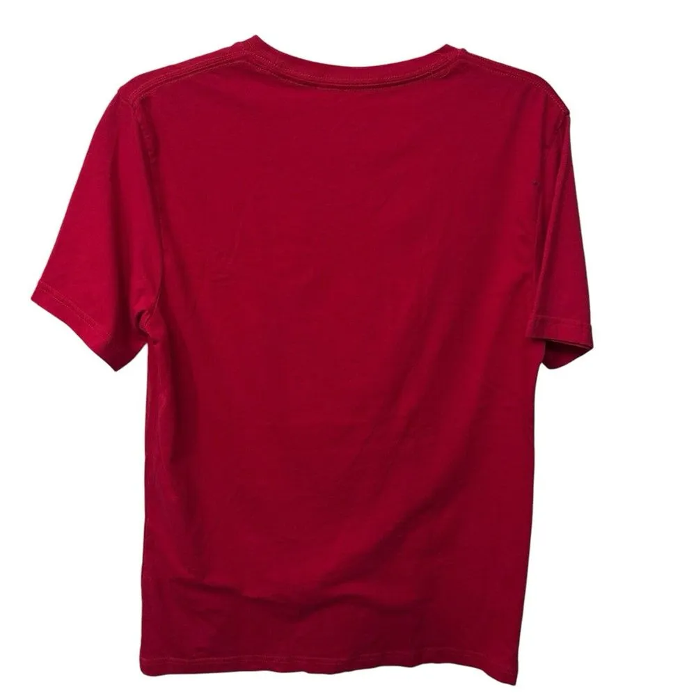 Well Worn Womens Christmas Cat T-shirt Size Medium Red Holographic Holiday - Image 4