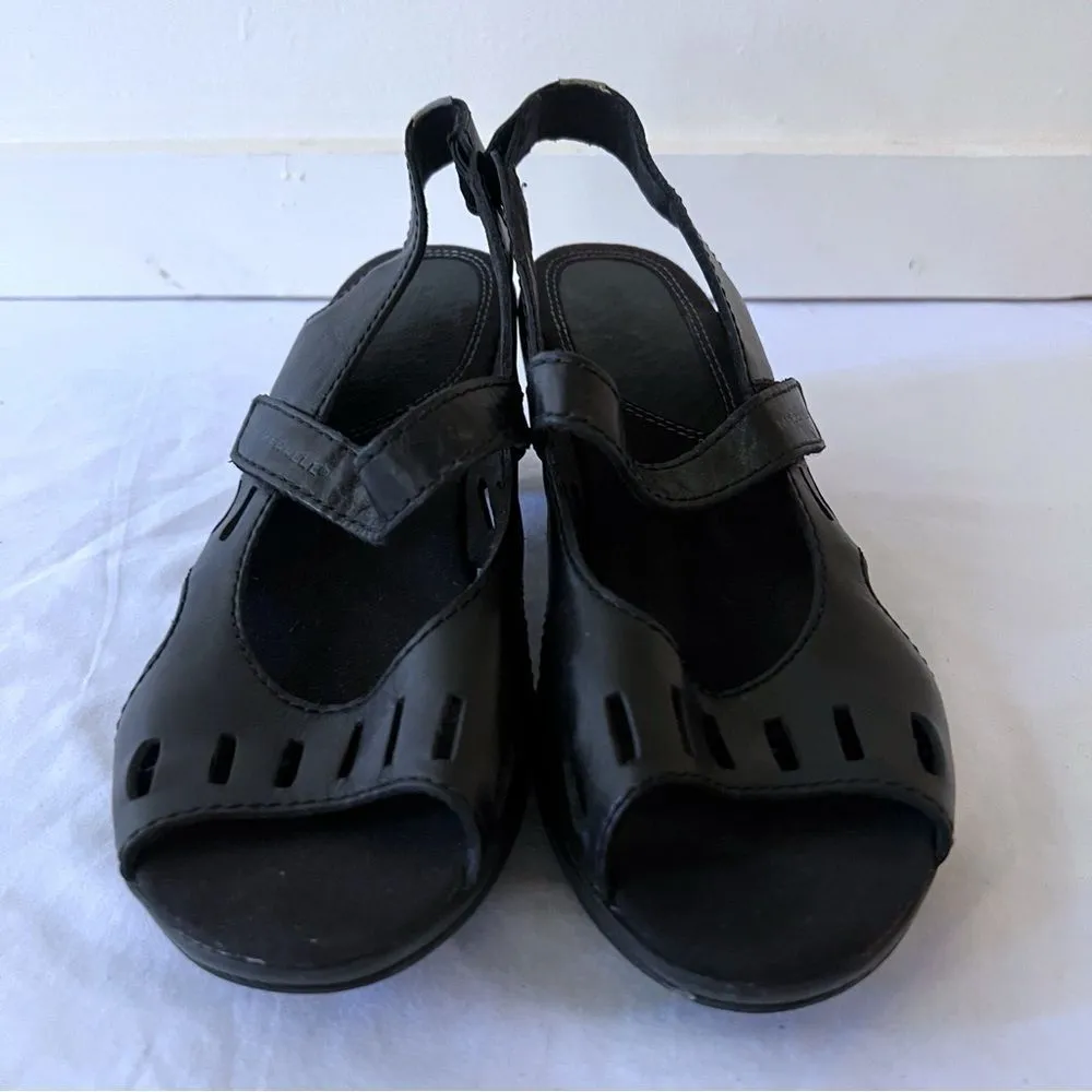 MERRELL Sandals Womens  Evera Chase Peep Toe Slingback Pumps Heel Black SZ 7.5 - Image 5