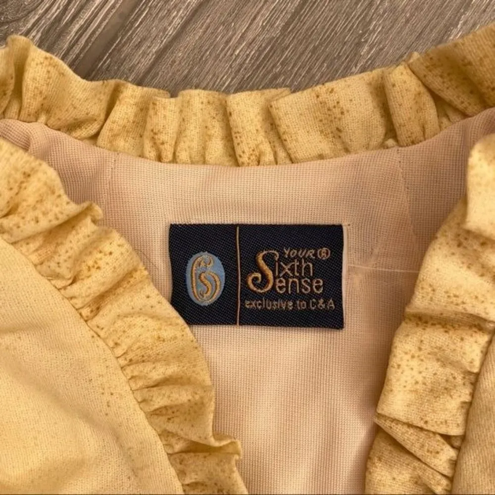 Vintage your sixth sense by c&a dress with natural wheat design retro small Brown - Image 4