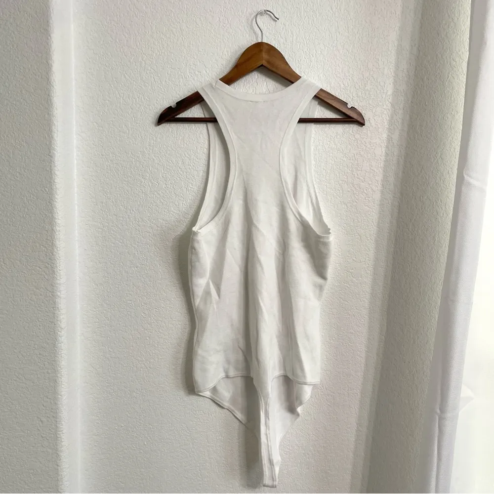 Abercrombie & Fitch Womens Tank Bodysuit White Sleeveless High Neck Size XL - Image 2