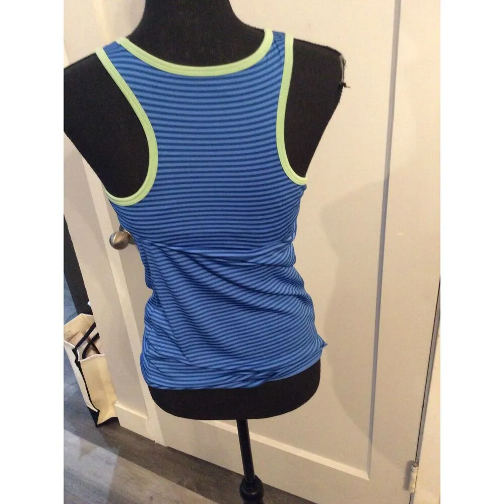 The North Face Blue Stiped Womens Tank Size medium M - Image 4