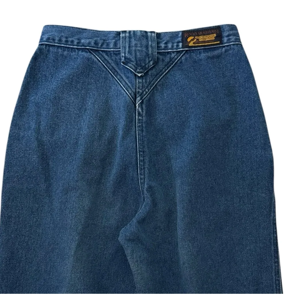 Rockies Vintage Western High Waist Bareback Pleated Denim Jeans 9/10 (26 x 34.5) Blue - Image 7