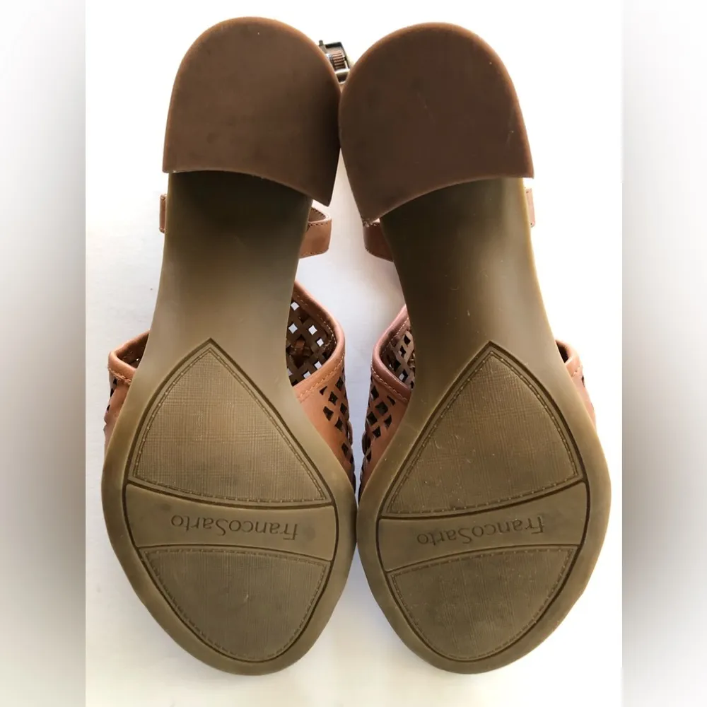 FRANCO SARTO Womens Sandals Size 8.5M Comfort Insole Leather Uppers Tan - Image 9