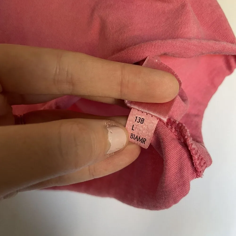 PINK Victoria's Secret cropped pink shirt casual top women's size large pocket - Image 7