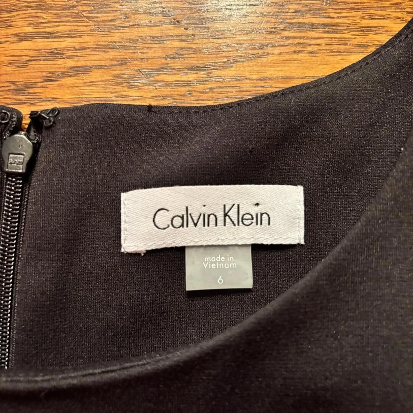 Calvin Klein Fit & Flare Black and White Dress with Belt Women's Size 6 NWOT - Image 3