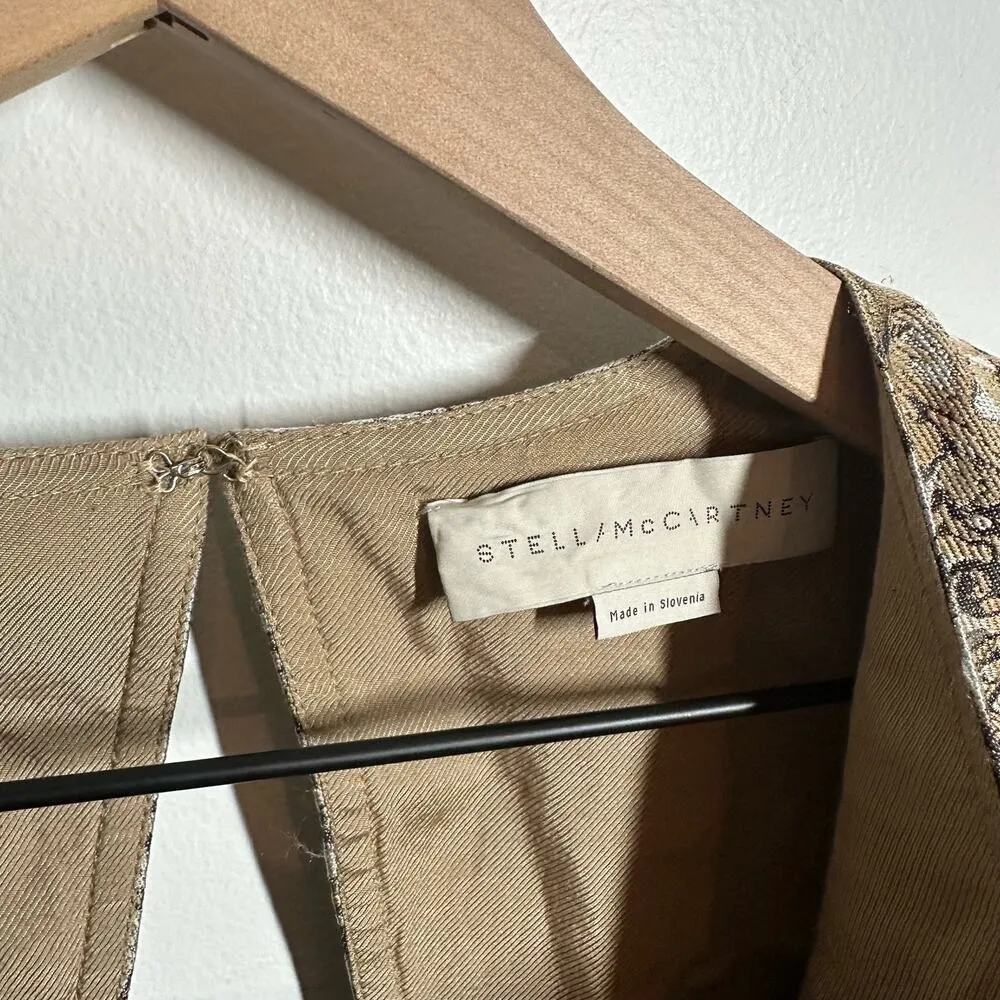 Stella McCartney Runway Crocodile Jacquard V-Neck Open Back Slit Dress Size 2 - Image 5