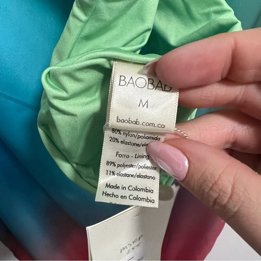 NEW NWT Baobab Rafia Cutout Maxi Dress In Tauro Rainbow - Image 13