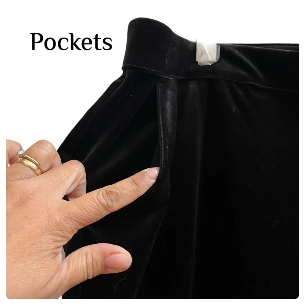 Black Velvet Flare Pant Plus Size 3XL Holiday Cocktail Party - Image 5