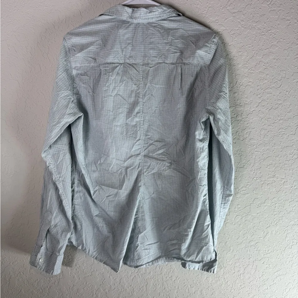 Frank & Eileen Blue/Green Micro Check Cotton Button Down Shirt L - Image 8