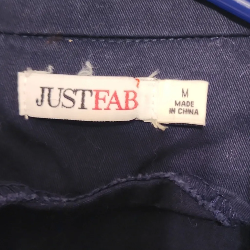 Just Fab Jacket Navy Blue Size Medium - Image 4