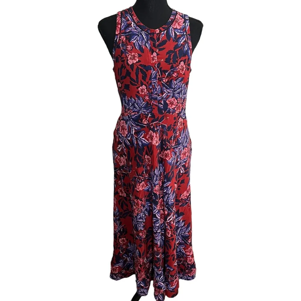 Rebecca Taylor Flame of the Forest Sleeveless Silk Floral Midi Dress 6 Women’s. - Image 2