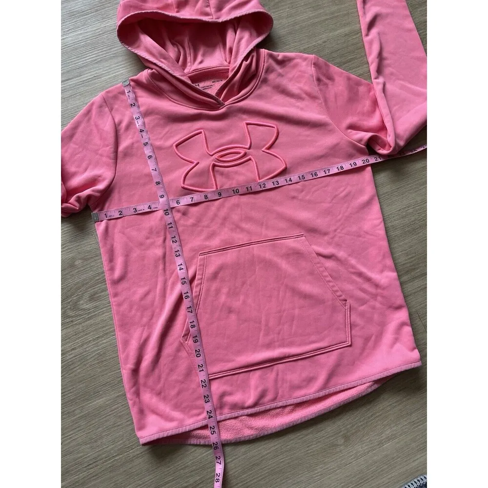 Under Armour Women's Hoodie Sweatshirt Active Fleece Pink Long Sleeve Size M - Image 5