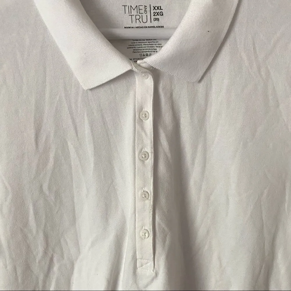 Time & Tru XXL white collared shirt button NWT White - Image 3