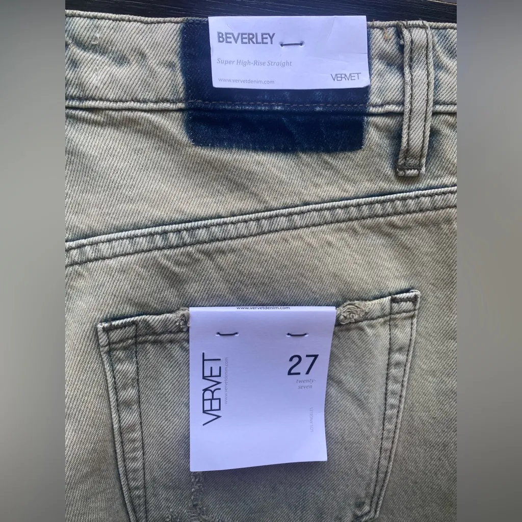 Vervet Beverly Super High Rise Straight Distressed‎ 100% Cotton Jeans Size 27 - Image 9