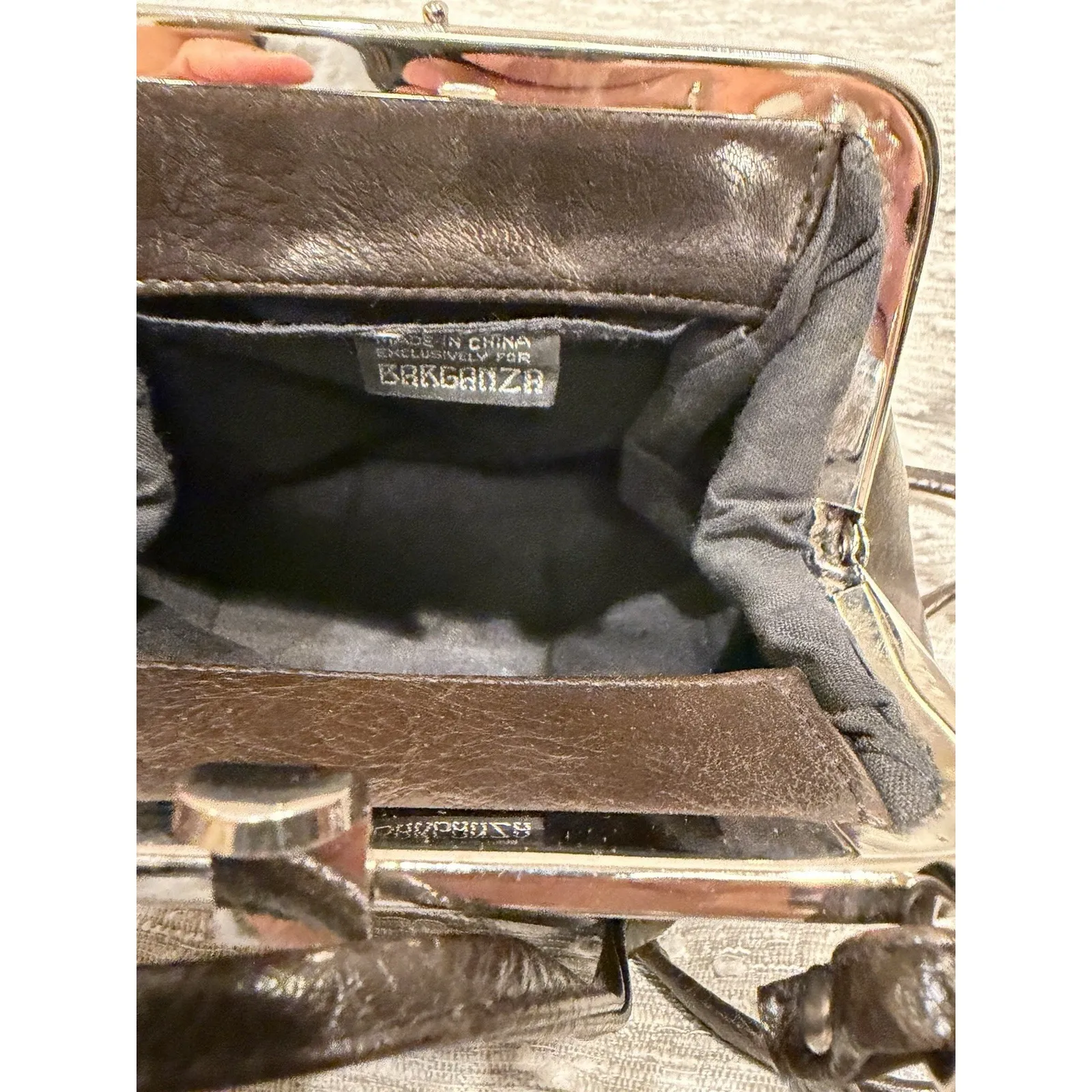 Barganza Vtg 70s Genuine Leather Crossbody Small bag Boho Hippie‎ Thunderbird - Image 4