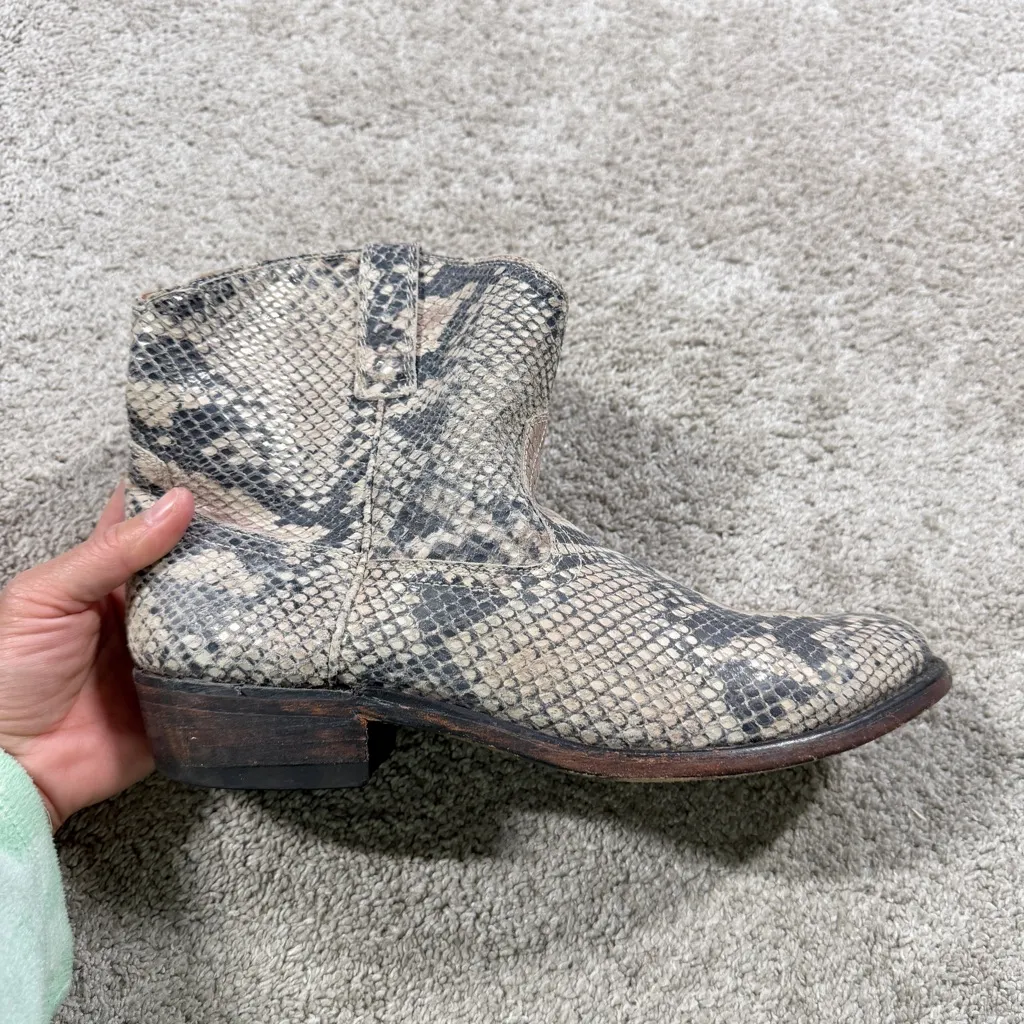 Miz Mooz Women’s Cabana Short Western Boots in Taupe Snake Print Leather 9 - Image 10