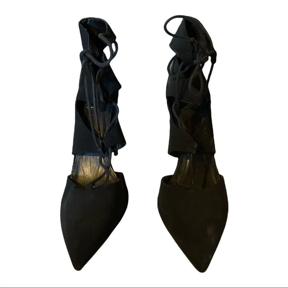 Derek Heart From H&M Sophia Black Lace Up Stiletto Spike Heels 8.5 - Image 12