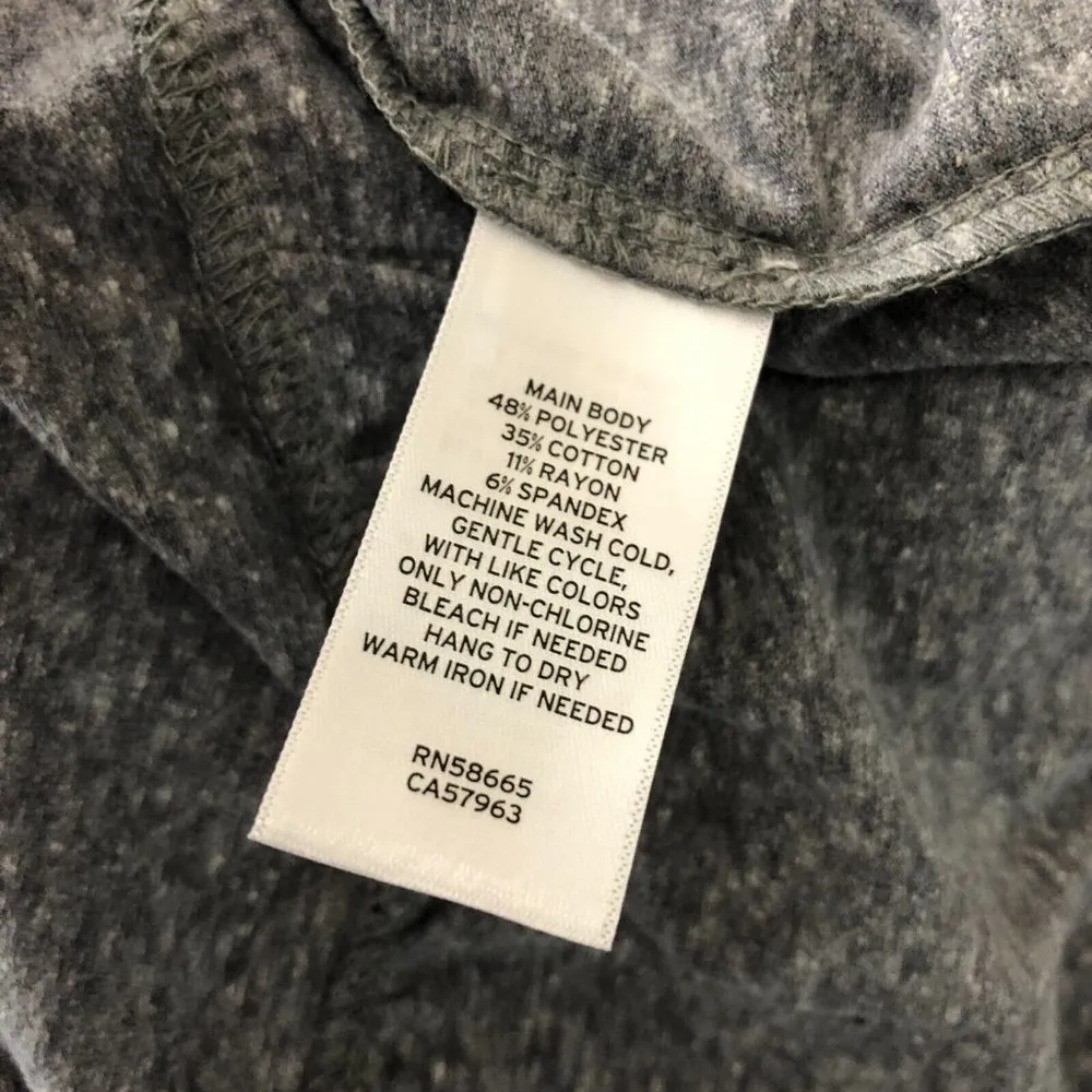 BP Mini Dress Tiered Long Sleeve V Neck Knit Heathered Gray XS - Image 4