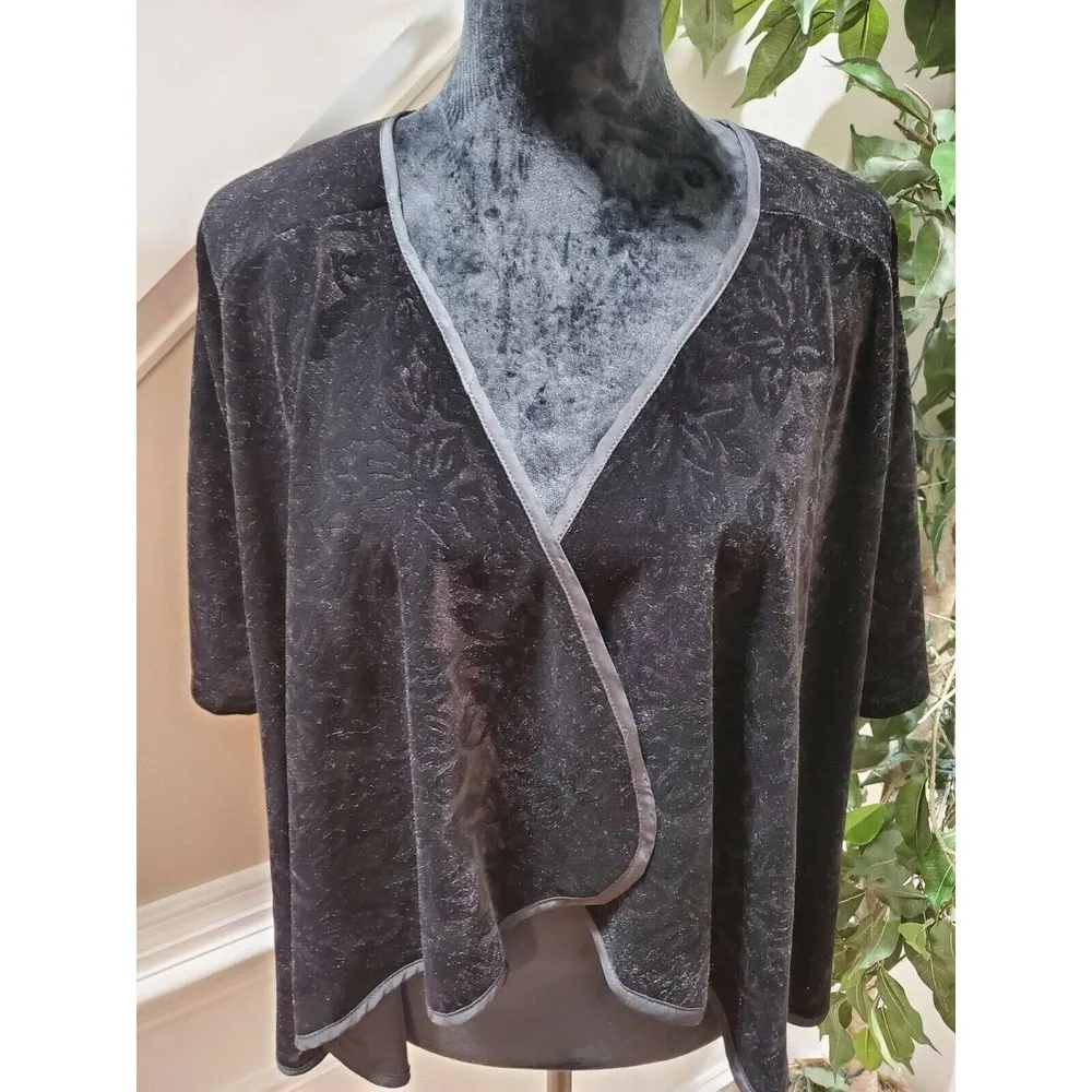 Bobeau Women Solid Black Polyester Long Sleeve Open Front Casual Blazer Size XS - Image 3