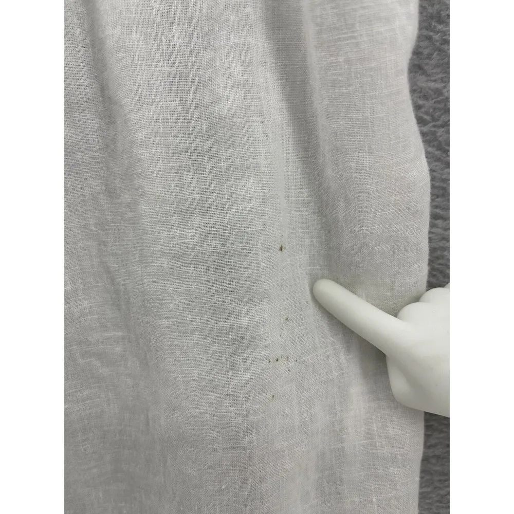 LOFT Ann Taylor Women's Blouse Sleeveless Embroidered Trim White Sz Large Linen - Image 11