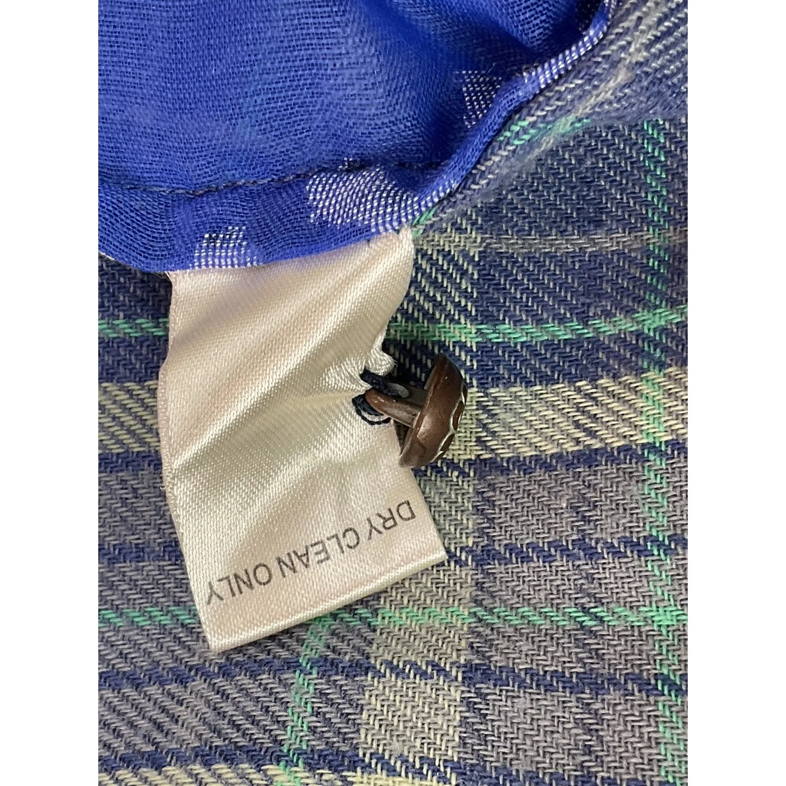 Aratta Silent Journey Blue Plaid Floral Patchwork Long Sleeve Shirt Dress L Size L - Image 10