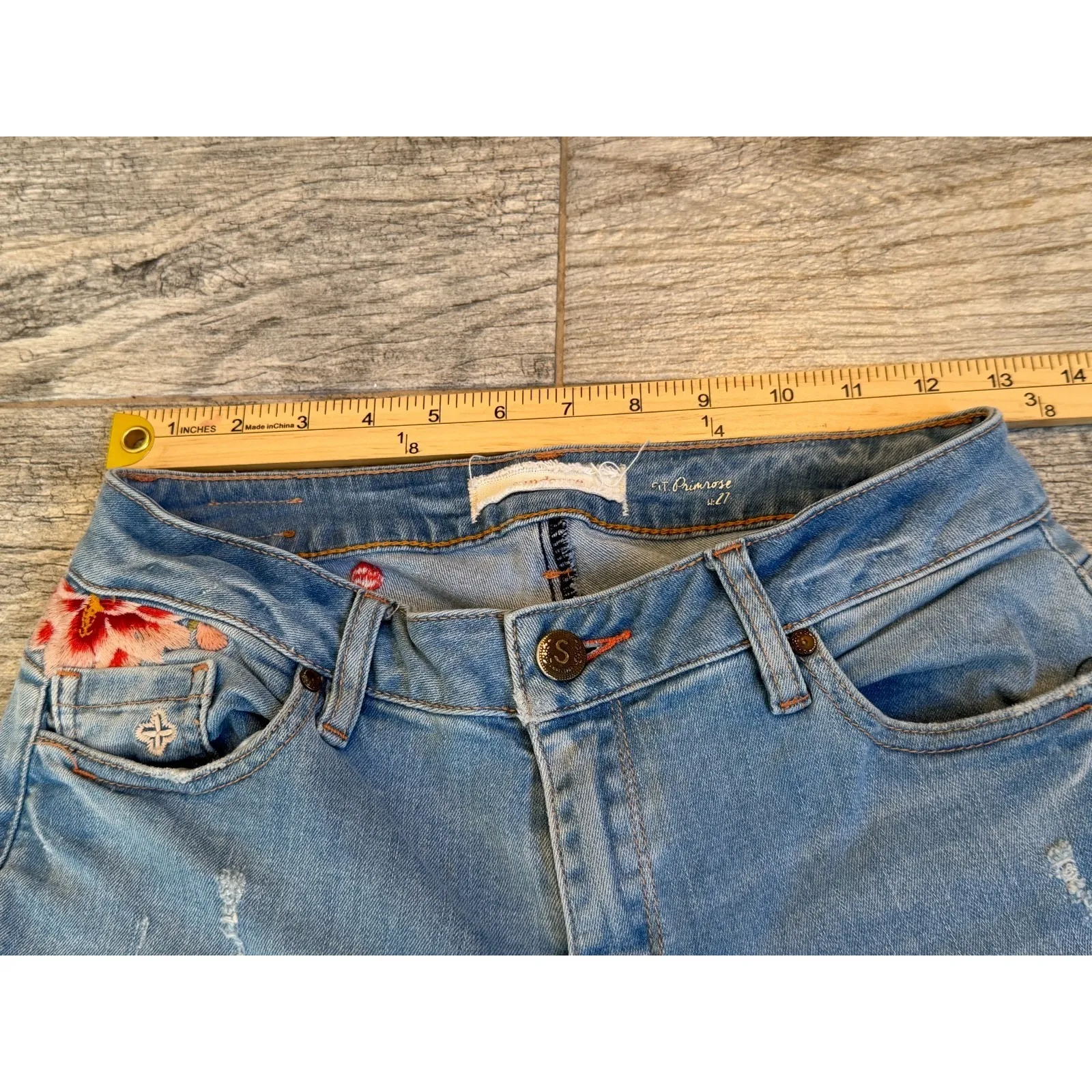 Sundance Primrose Denim Jeans size 27 Mid Rise Skinny Ankle Jean Distressed Boho - Image 7