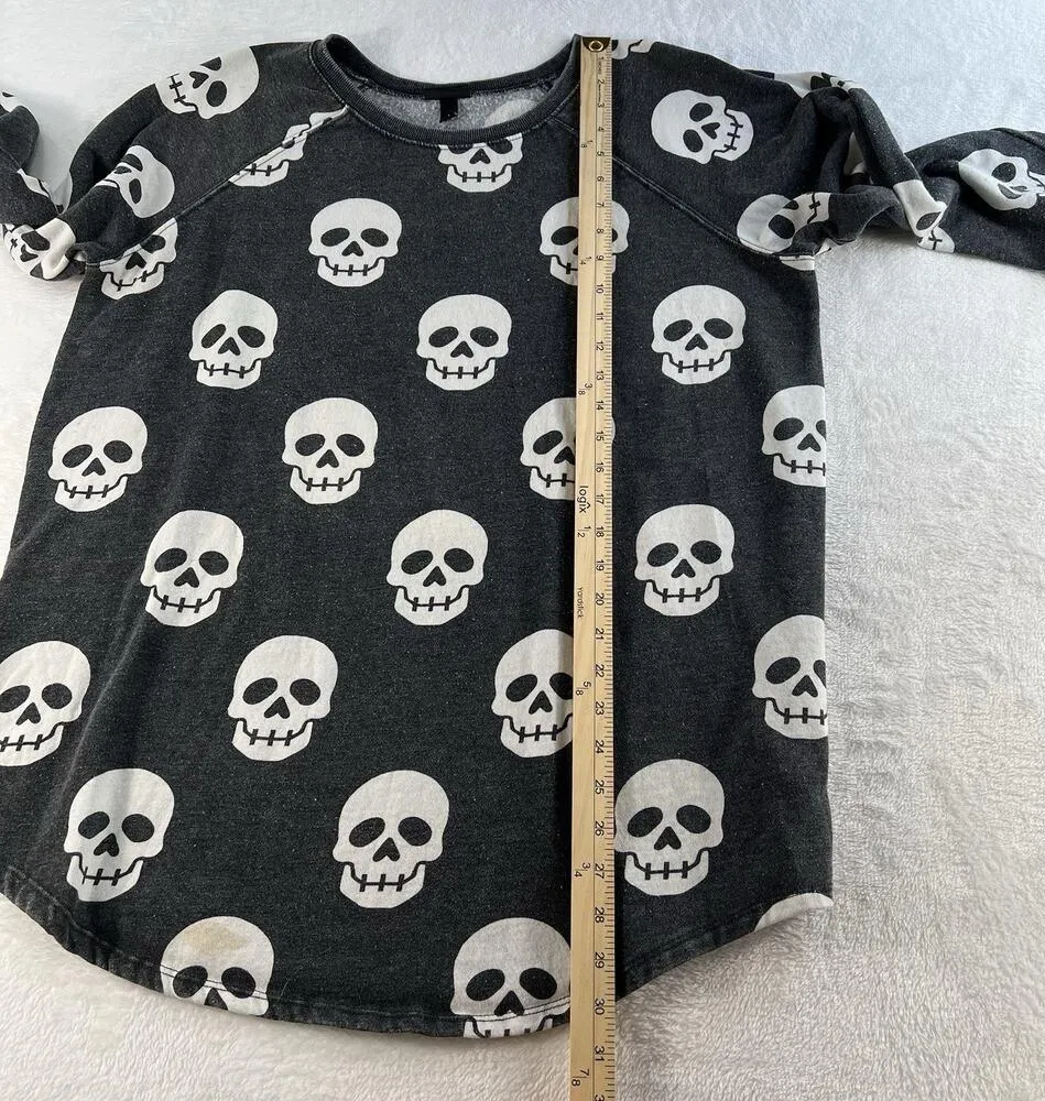 Torrid Plus 1X Sweatshirt Skulls Tunic Classic Fit Cozy Fleece Crew Neck Raglan - Image 12
