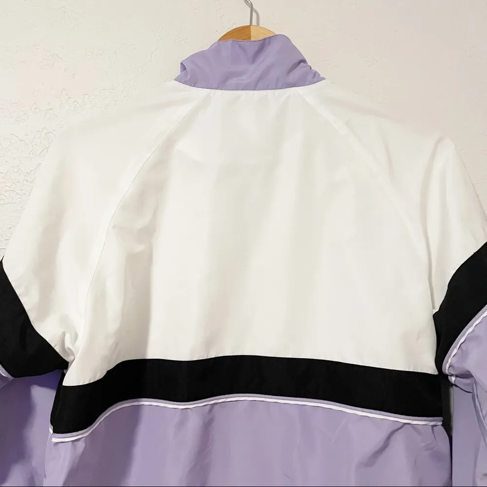 VINTAGE 90s Classic‎ Elements Purple and White Windbreaker Jacket Size Medium - Image 4