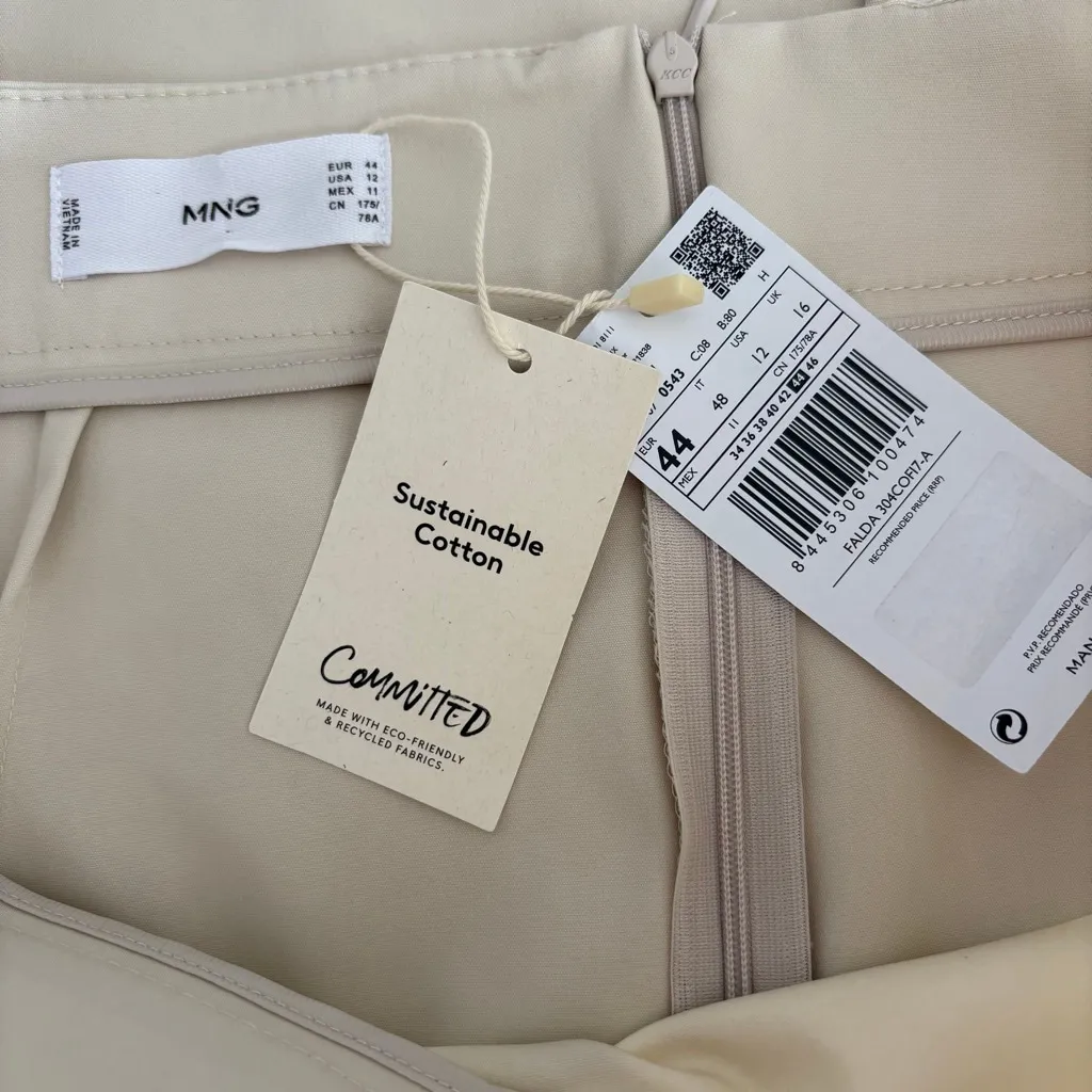 NWT Mango cream Paneled Maxi Skirt US 12 - Image 8