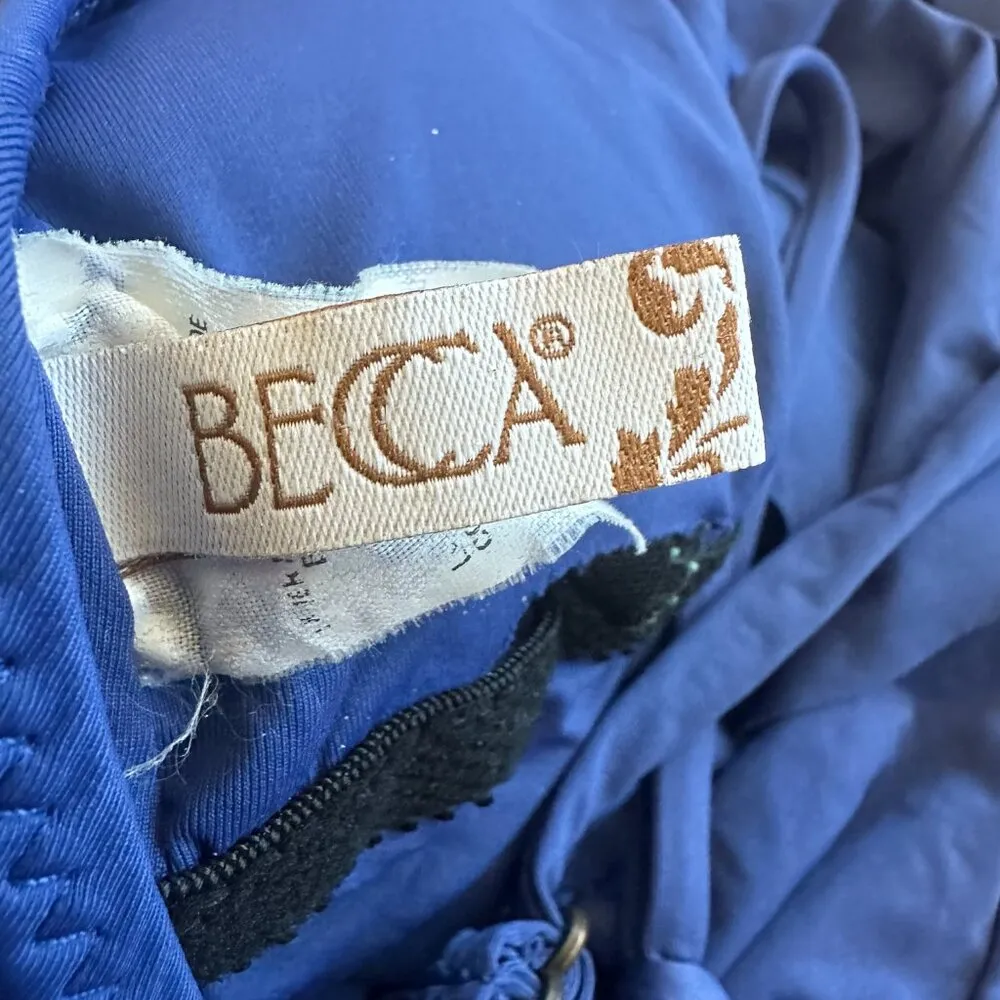 Becca by Rebecca Virtue Blue One Piece Swimsuit Swim Wear Ruffle Size Medium - Image 11