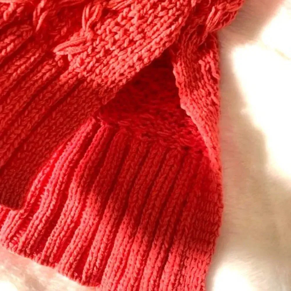 Seven 7 Chenille chunky coral sweater S NWT‎ - Image 7