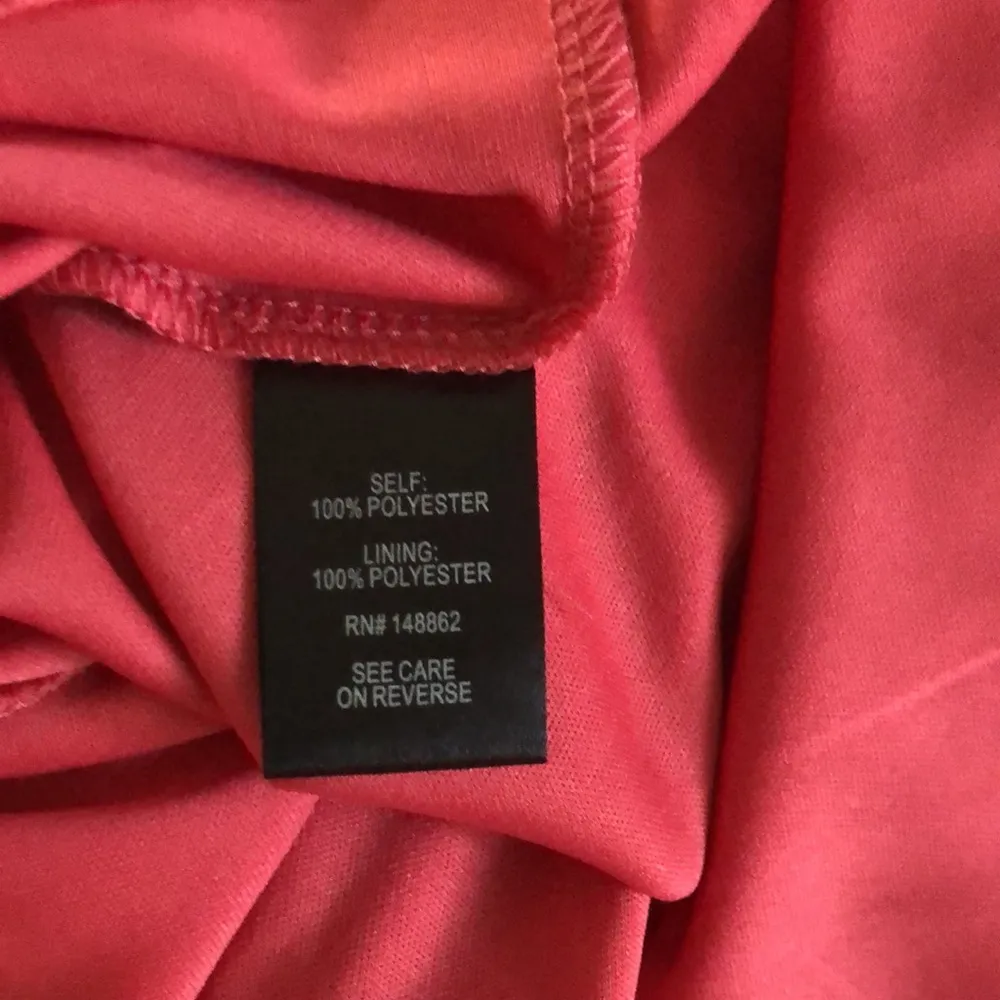 Coral Cold Shoulder Chiffon Maxi Dress 2X High~Low Fall Fashion Party - Image 11