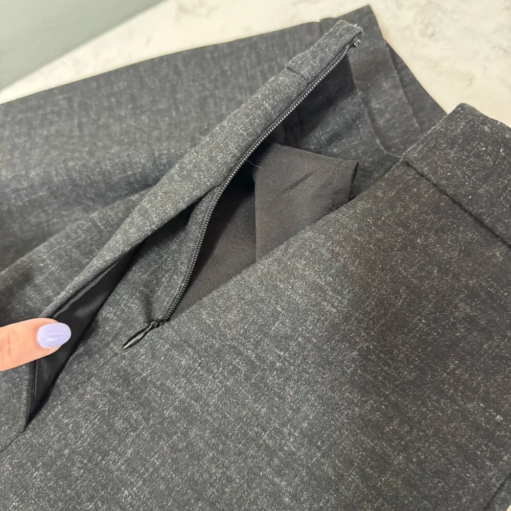 Women's Madewell Journal Pleated Mini Skirt Size 4 Charcoal Gray Ponte Knit - Image 7