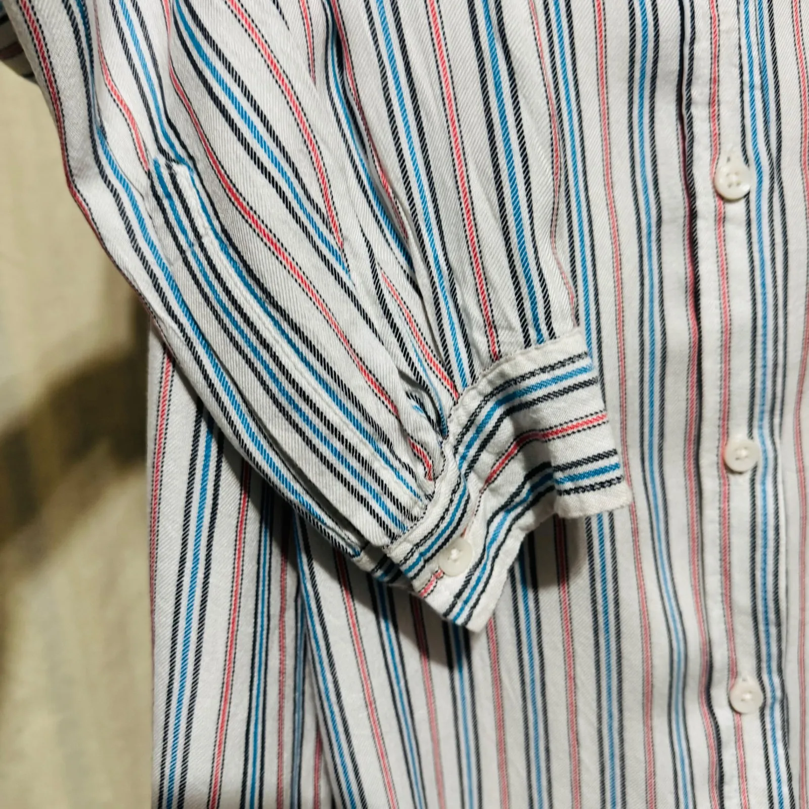 Terra & Sky Women Striped Button Down Shirt 2X Multi Long Sleeve Pocket Relaxed - Image 3