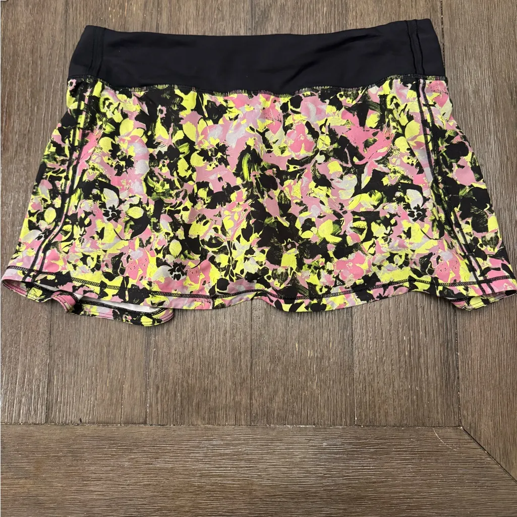 Lululemon Pace Rival Mid-Rise Skirt skort Inflected Highlight Yellow Black 8 - Image 6