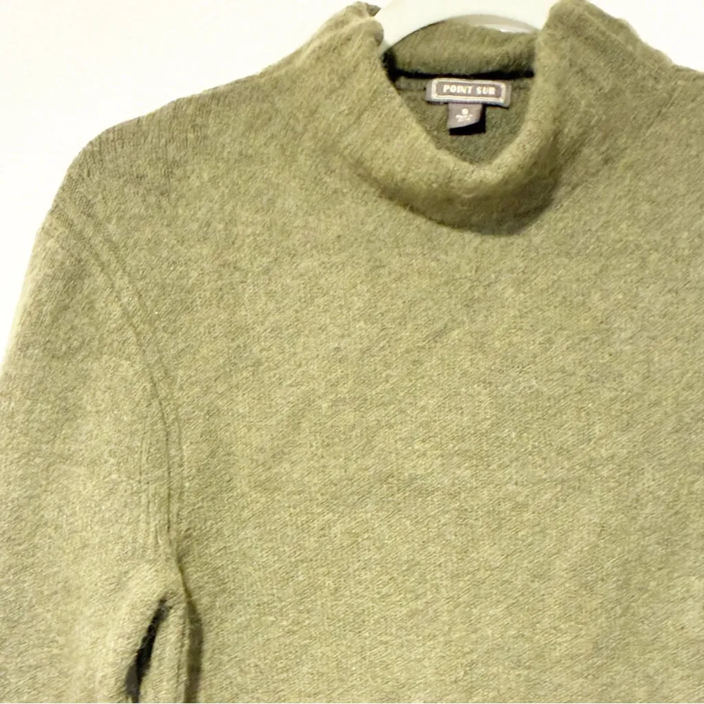 Point Sur by J Crew Green Cowl Neck Merino Wool Alpaca Sweater Size Small - Image 2