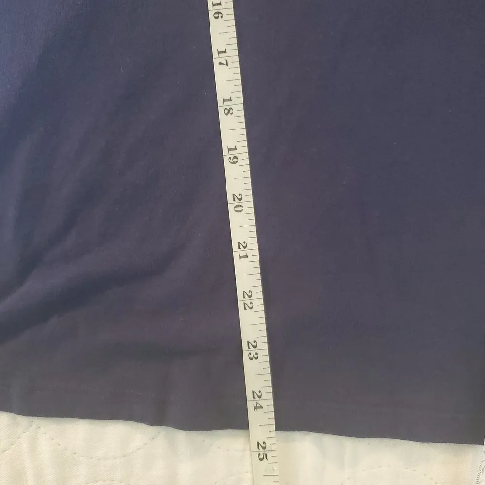 𝅺Michael Kors Grommets Lace-up Short Sleeve Navy Blue Knit Top size L - Image 8