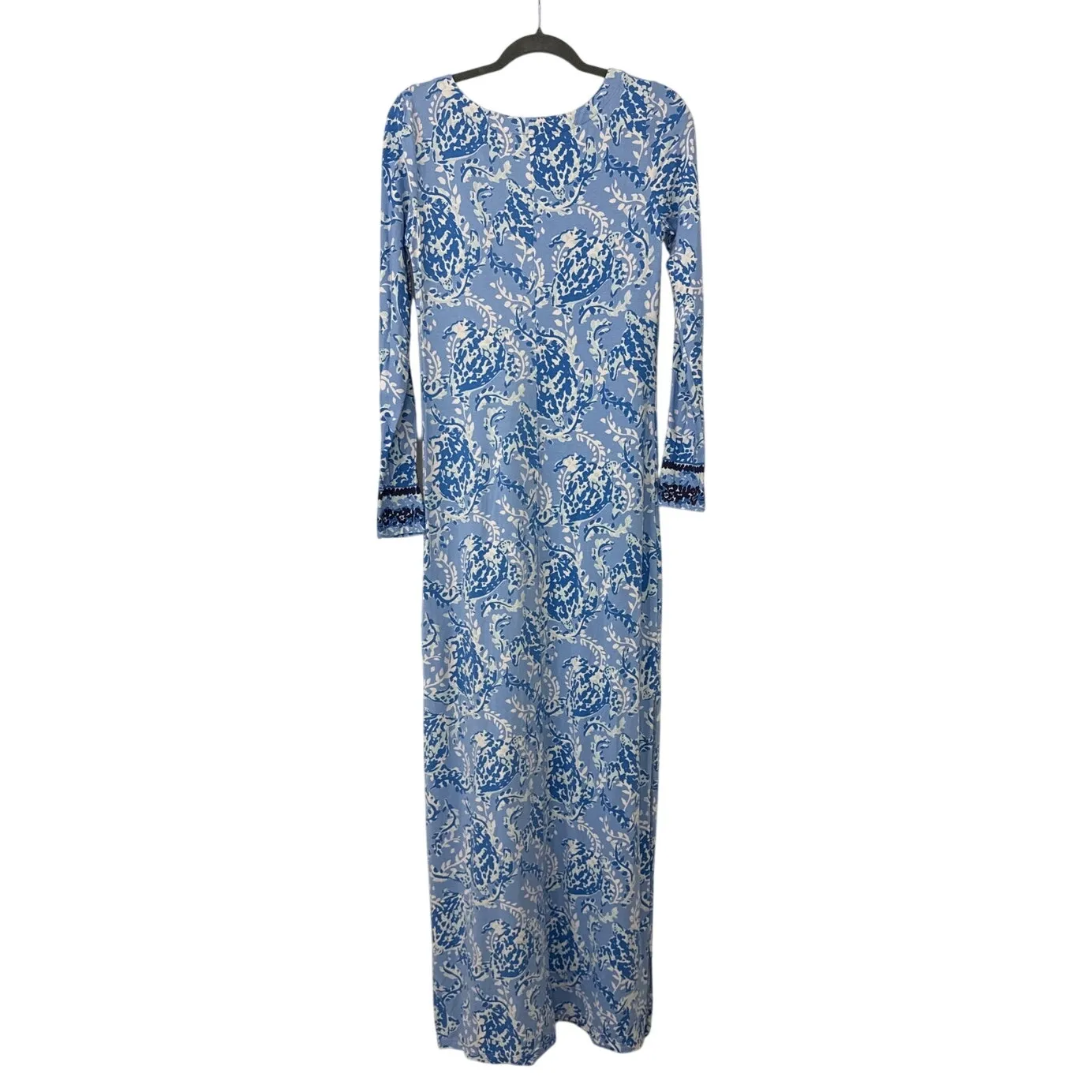 Lilly Pulitzer Faye Maxi Dress UPF 50+ Blue Peri Turtley Long Sleeve Size Small - Image 2