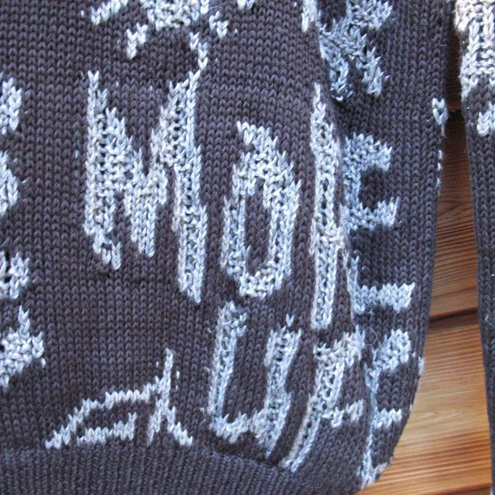 Rare Black Gray Oversize Graphic Sweater - Image 4